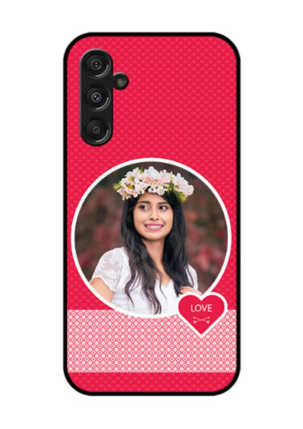 Samsung Galaxy M34 5G Personalised Glass Phone Case - Pink Pattern Design