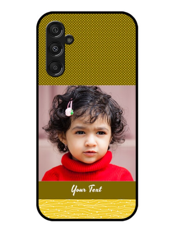 Custom Samsung Galaxy M34 5G Custom Glass Phone Case - Simple Green Color Design