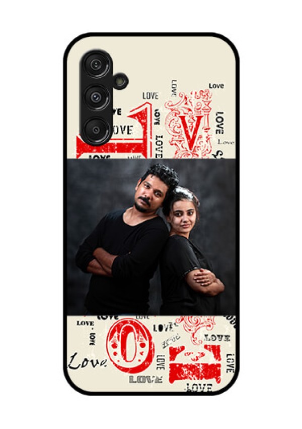 Samsung Galaxy M34 5G Photo Printing on Glass Case - Trendy Love Design Case