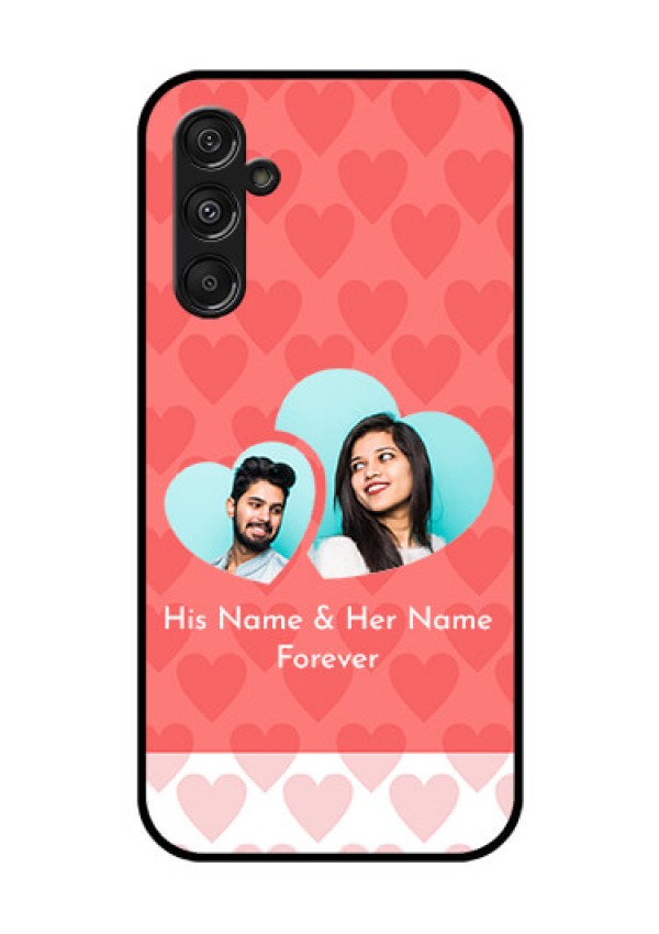 Samsung Galaxy M34 5G Personalized Glass Phone Case - Couple Pic Upload Design