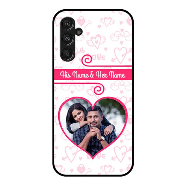 Samsung Galaxy M34 5G Personalized Glass Phone Case - Heart Shape Love Design Samsung Galaxy M34 5G Personalized Glass Phone Case - Heart Shape Love Design
