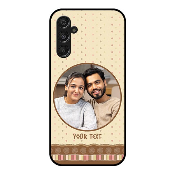 Samsung Galaxy M34 5G Custom Glass Mobile Case - Brown Dotted Mobile Case Design Samsung Galaxy M34 5G Custom Glass Mobile Case - Brown Dotted Mobile Case Design