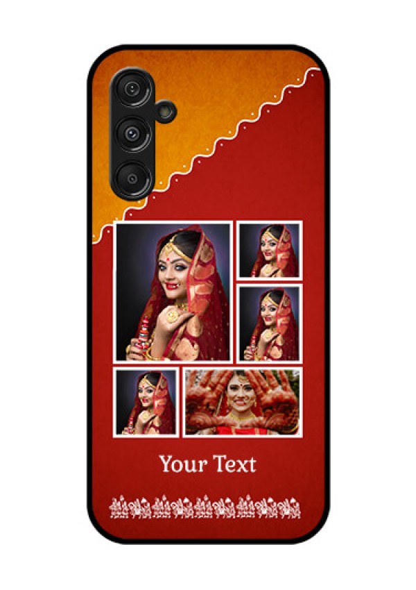 Samsung Galaxy M34 5G Personalized Glass Phone Case - Wedding Pic Upload Design