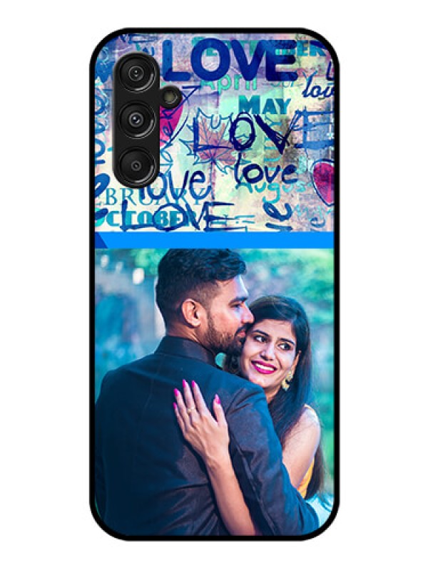 Custom Samsung Galaxy M34 5G Custom Glass Mobile Case - Colorful Love Design