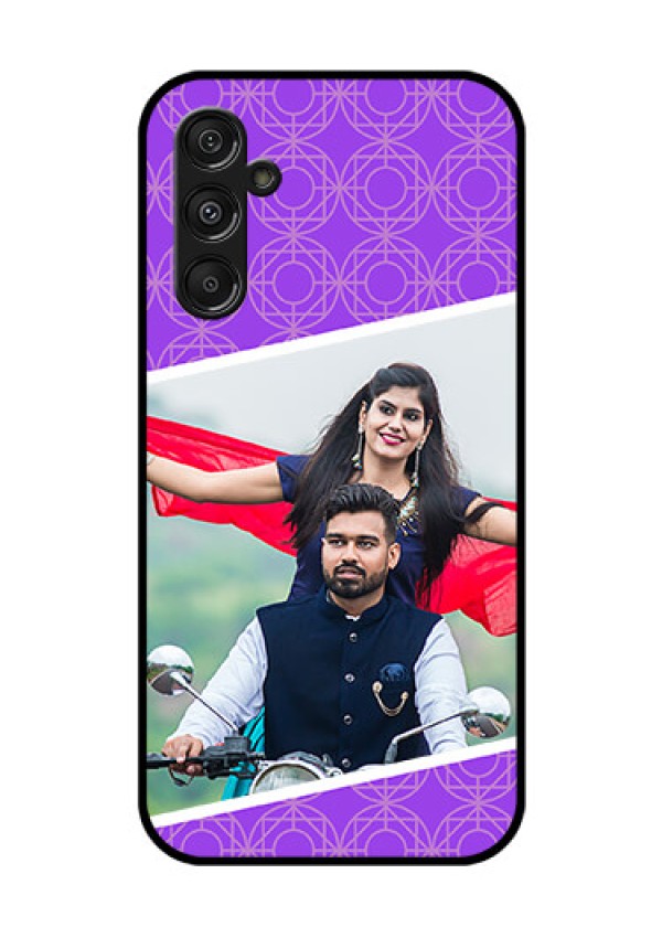 Samsung Galaxy M34 5G Custom Glass Phone Case - Violet Pattern Design