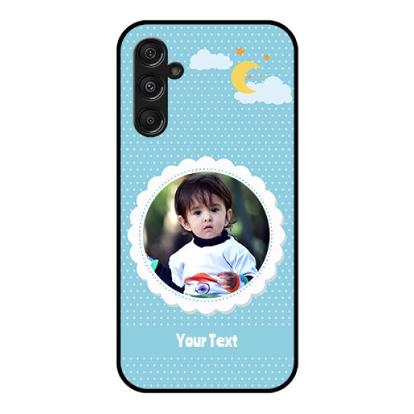Samsung Galaxy M34 5G Personalised Glass Phone Case - Violet Pattern Design