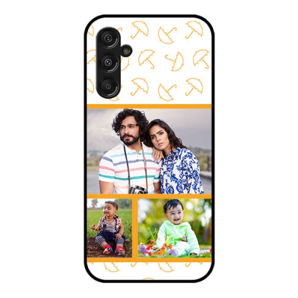 Samsung Galaxy M34 5G Custom Glass Mobile Case - Yellow Pattern Design