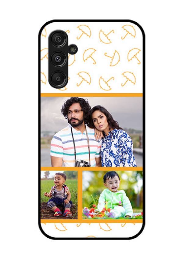 Samsung Galaxy M34 5G Custom Glass Mobile Case - Yellow Pattern Design
