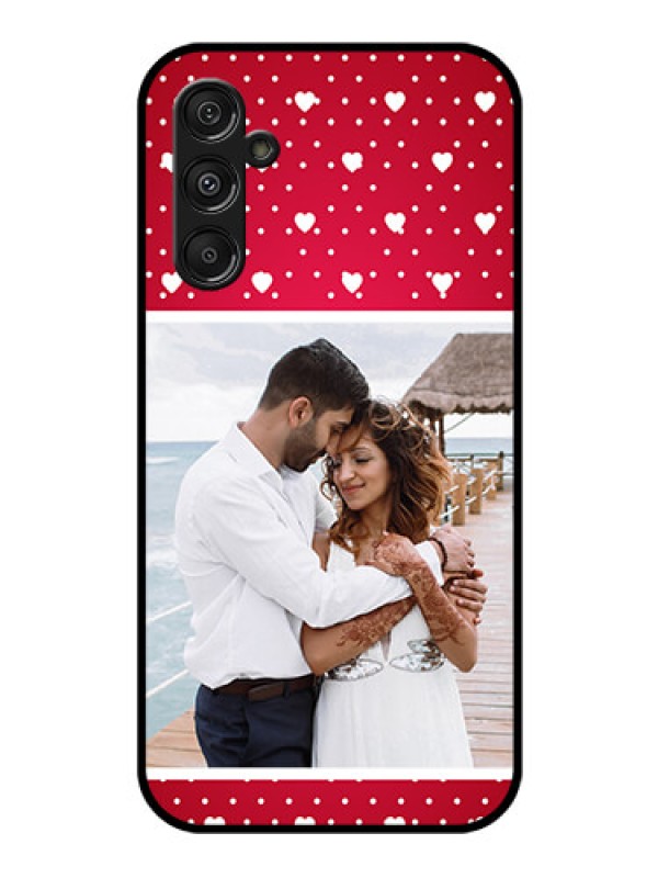 Custom Samsung Galaxy M34 5G Photo Printing on Glass Case - Hearts Mobile Case Design