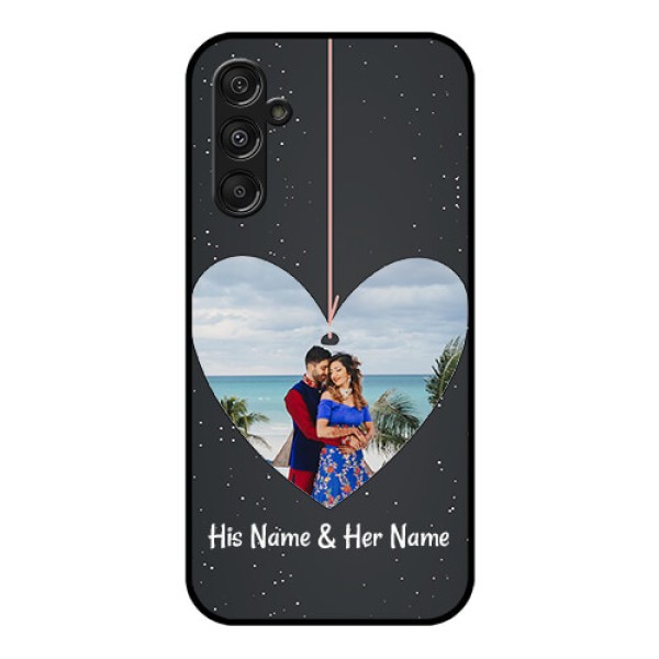 Samsung Galaxy M34 5G Custom Glass Phone Case - Hanging Heart Design Samsung Galaxy M34 5G Custom Glass Phone Case - Hanging Heart Design