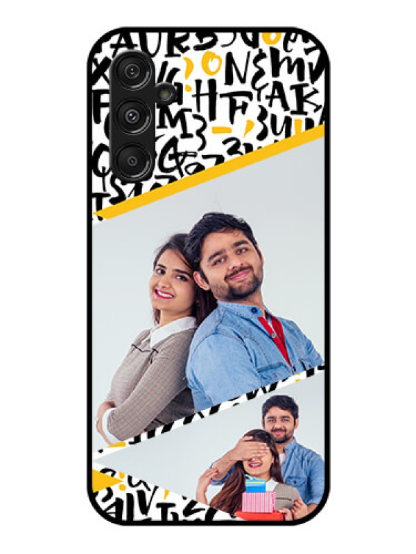 Custom Samsung Galaxy M34 5G Custom Glass Mobile Case - Letters Pattern Design