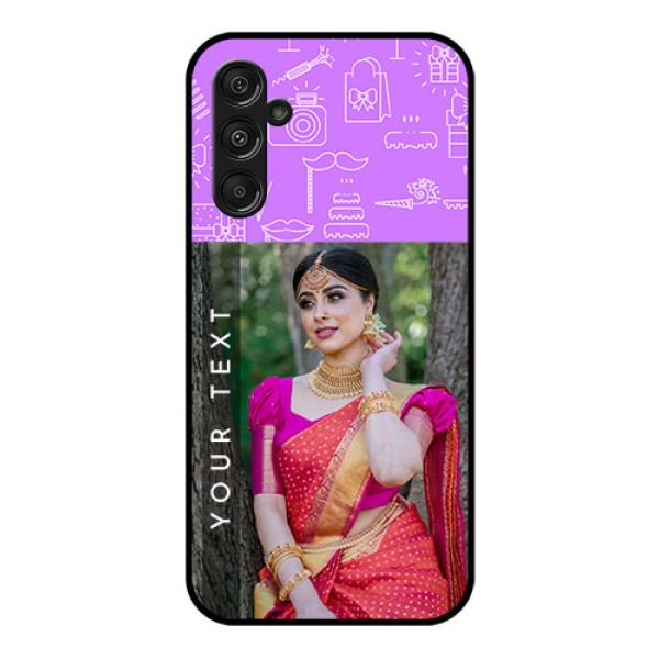 Samsung Galaxy M34 5G Custom Glass Mobile Case - Birthday Icons Design Samsung Galaxy M34 5G Custom Glass Mobile Case - Birthday Icons Design
