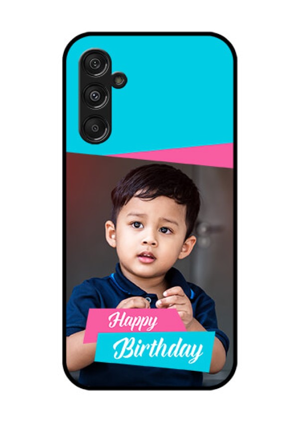 Samsung Galaxy M34 5G Personalized Glass Phone Case - Image Holder with 2 Color Design