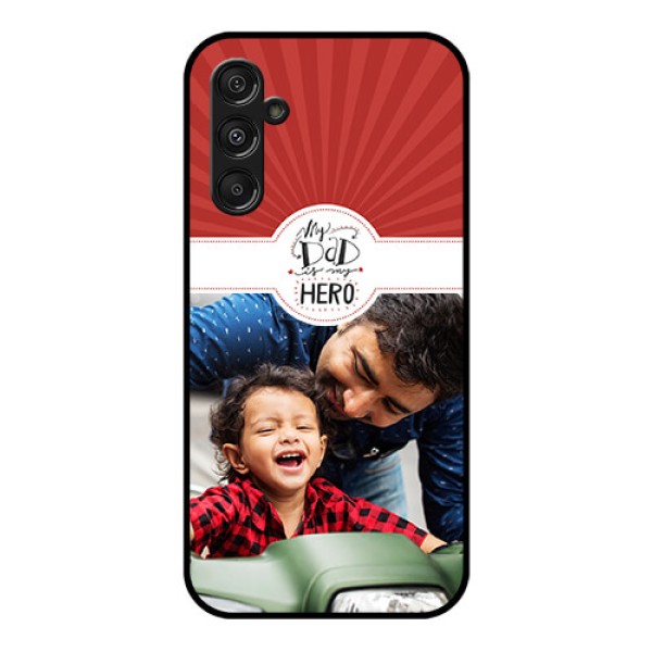 Samsung Galaxy M34 5G Photo Printing on Glass Case - My Dad Hero Design