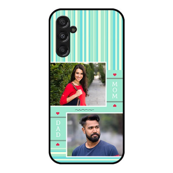 Samsung Galaxy M34 5G Custom Glass Phone Case - Mom & Dad Pic Design Samsung Galaxy M34 5G Custom Glass Phone Case - Mom & Dad Pic Design