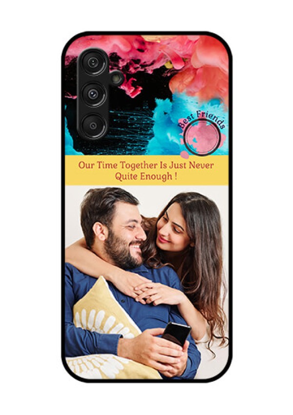 Samsung Galaxy M34 5G Custom Glass Mobile Case - Quote with Acrylic Painting Design