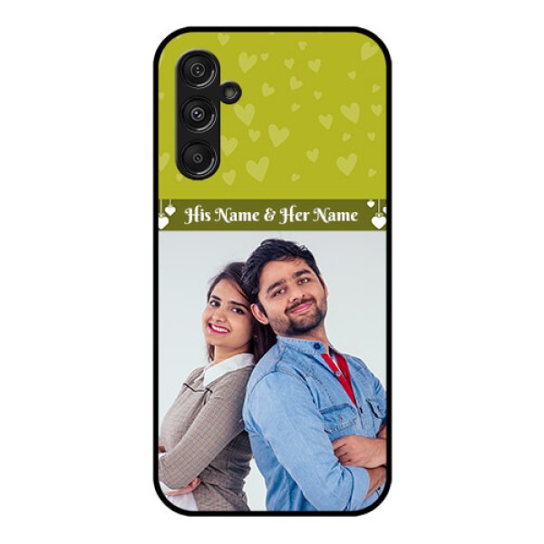 Samsung Galaxy M34 5G Custom Glass Phone Case - You & Me Heart Design Samsung Galaxy M34 5G Custom Glass Phone Case - You & Me Heart Design
