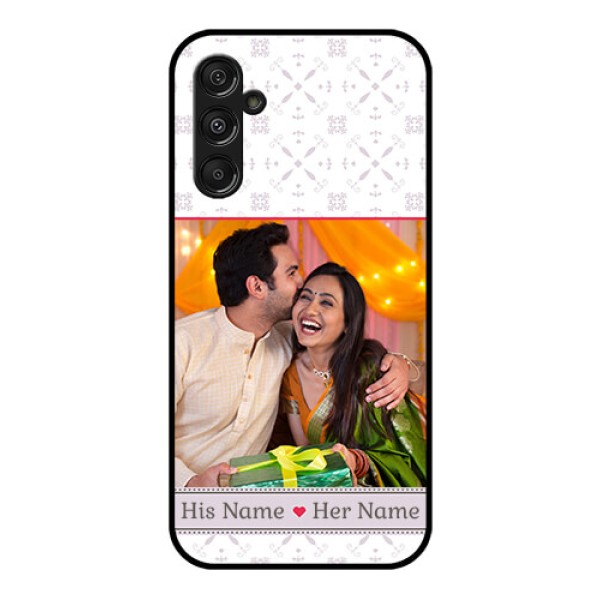 Samsung Galaxy M34 5G Custom Glass Mobile Case - with Photo and Ethnic Design Samsung Galaxy M34 5G Custom Glass Mobile Case - with Photo and Ethnic Design