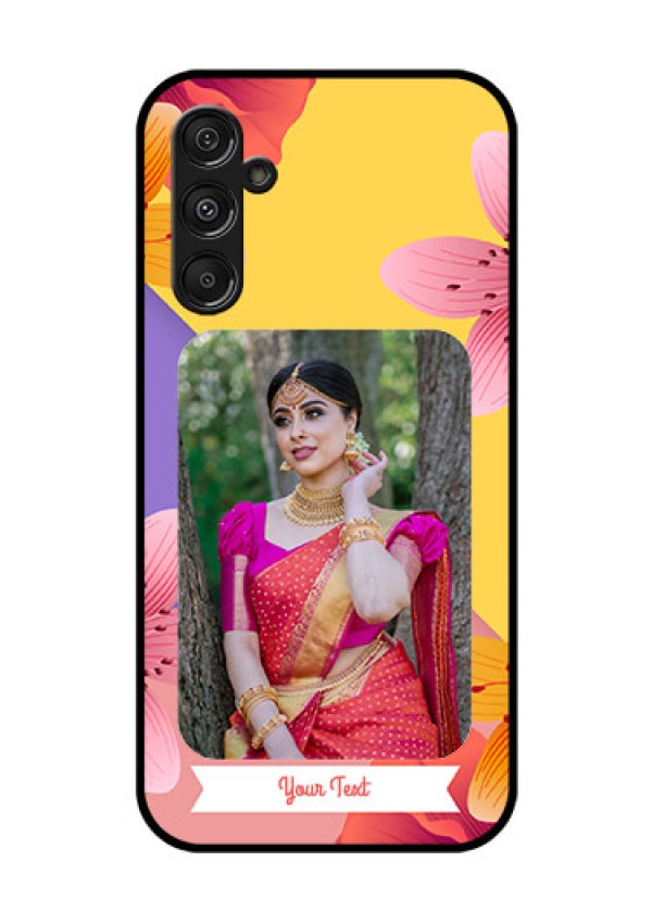 Samsung Galaxy M34 5G Custom Glass Mobile Case - 3 Image With Vintage Floral Design