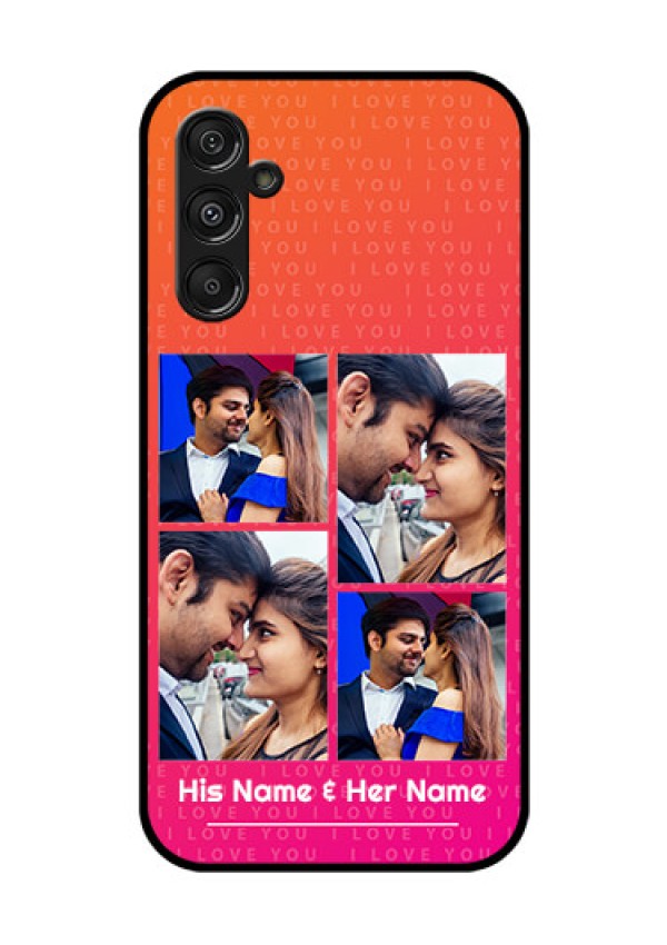 Samsung Galaxy M34 5G Custom Glass Phone Case - I Love You Pink Design