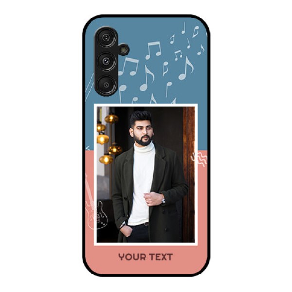 Samsung Galaxy M34 5G Photo Printing on Glass Case - with Color Musical Note Design Samsung Galaxy M34 5G Photo Printing on Glass Case - with Color Musical Note Design