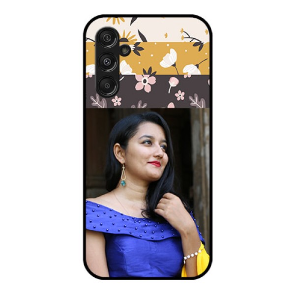 Samsung Galaxy M34 5G Custom Glass Phone Case - Stylish Floral Design Samsung Galaxy M34 5G Custom Glass Phone Case - Stylish Floral Design