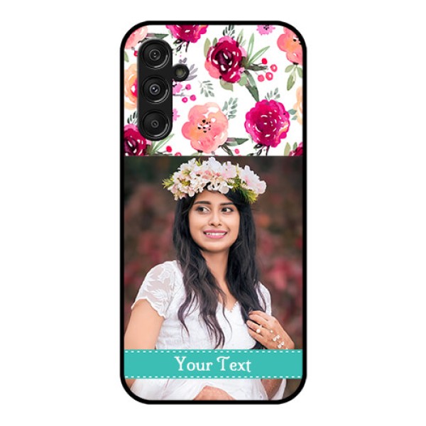 Samsung Galaxy M34 5G Custom Glass Phone Case - Watercolor Floral Design Samsung Galaxy M34 5G Custom Glass Phone Case - Watercolor Floral Design