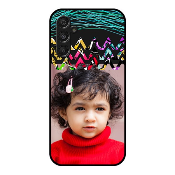 Samsung Galaxy M34 5G Personalized Glass Phone Case - Neon Abstract Design