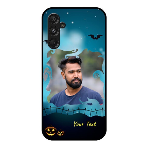 Samsung Galaxy M34 5G Custom Glass Phone Case - Halloween frame design Samsung Galaxy M34 5G Custom Glass Phone Case - Halloween frame design