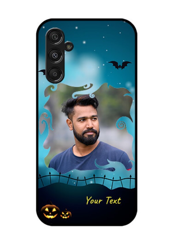 Samsung Galaxy M34 5G Custom Glass Phone Case - Halloween frame design