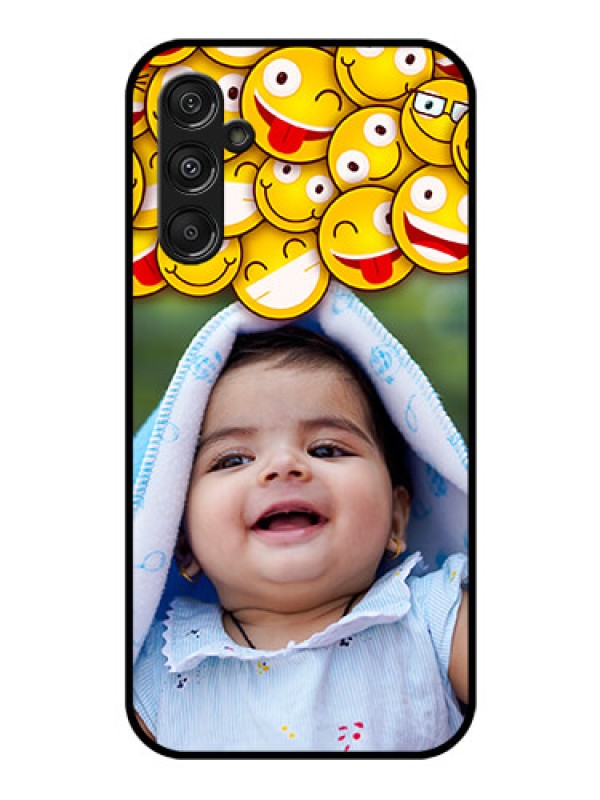 Custom Samsung Galaxy M34 5G Custom Glass Mobile Case - with Smiley Emoji Design