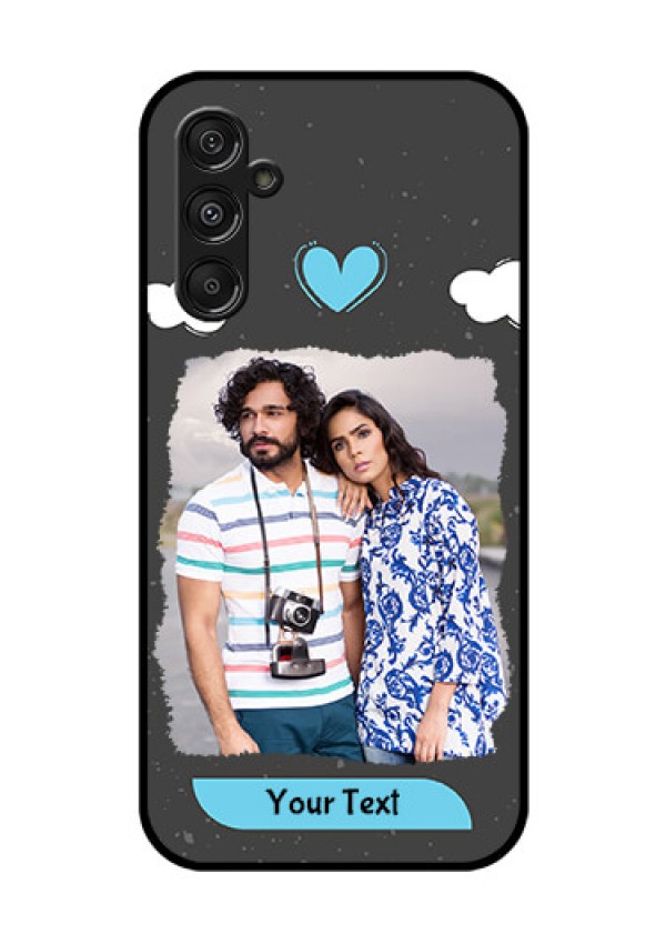 Samsung Galaxy M34 5G Custom Glass Phone Case - Splashes with love doodles Design