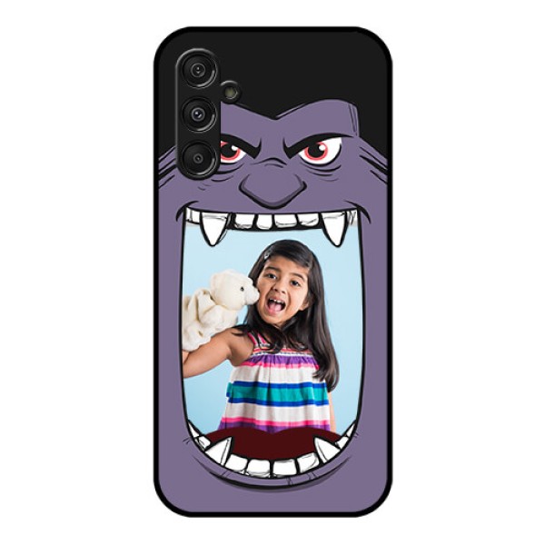 Samsung Galaxy M34 5G Custom Glass Phone Case - Angry Monster Design Samsung Galaxy M34 5G Custom Glass Phone Case - Angry Monster Design