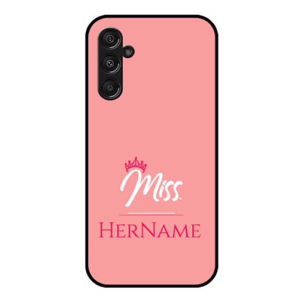 Samsung Galaxy M34 5G Custom Glass Phone Case Mrs with Name