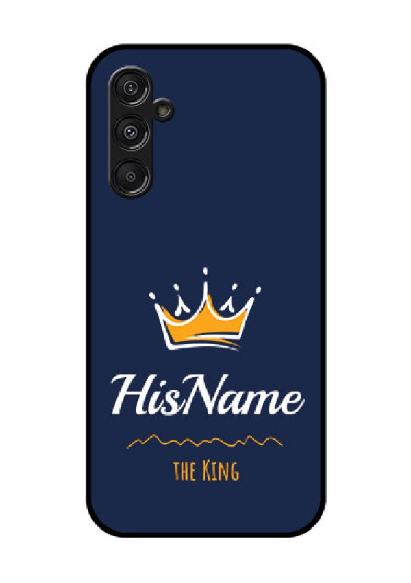 Samsung Galaxy M34 5G Glass Phone Case King with Name