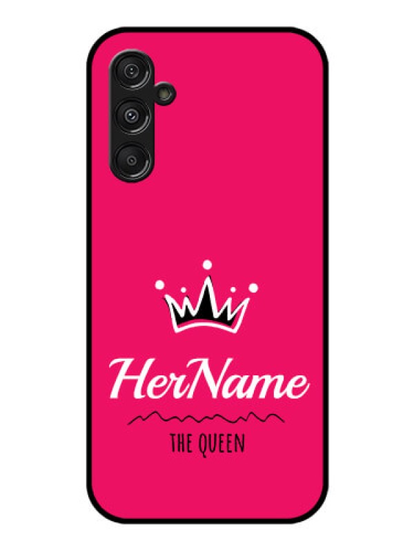 Custom Samsung Galaxy M34 5G Glass Phone Case Queen with Name
