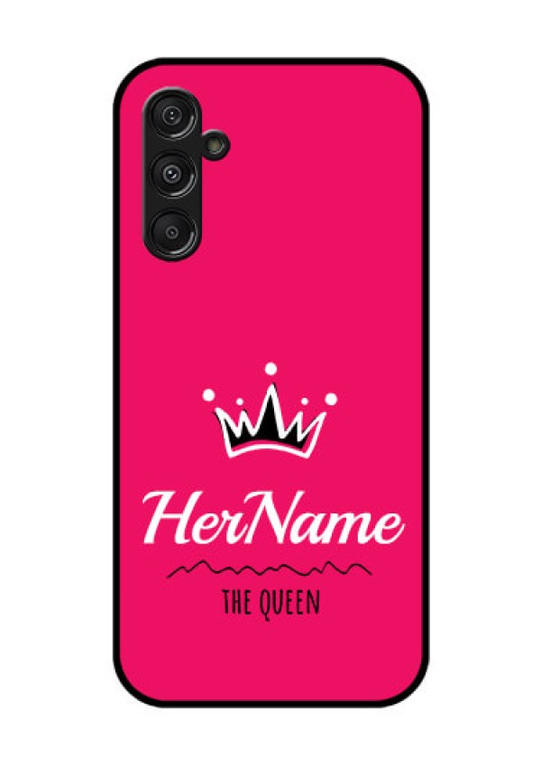 Samsung Galaxy M34 5G Glass Phone Case Queen with Name