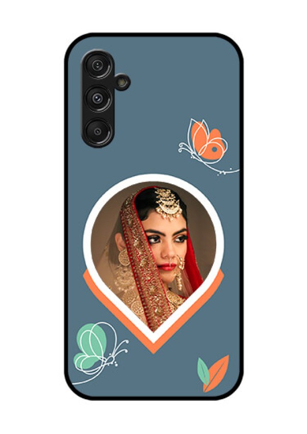 Samsung Galaxy M34 5G Custom Glass Mobile Case - Droplet Butterflies Design
