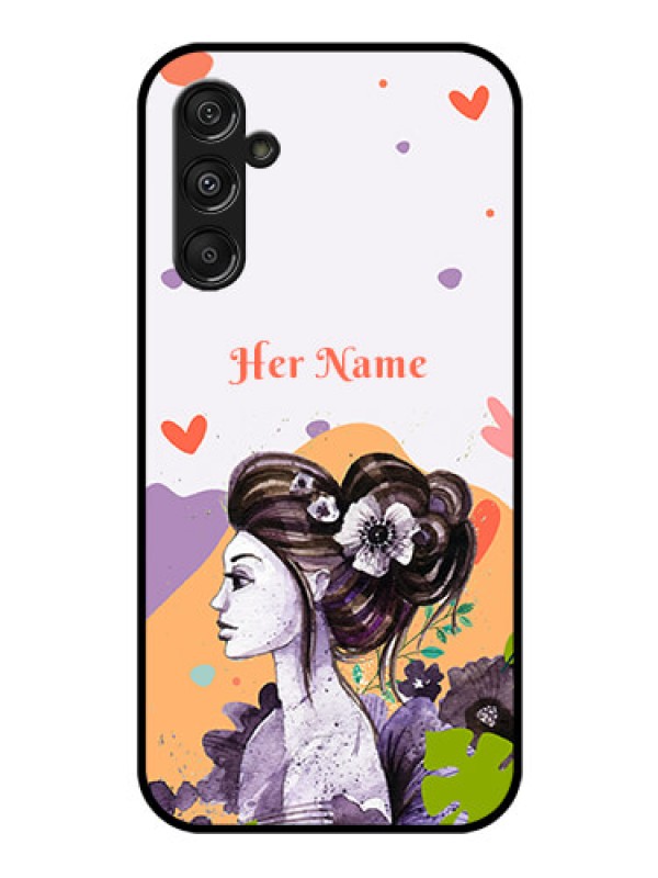 Custom Samsung Galaxy M34 5G Personalized Glass Phone Case - Woman And Nature Design