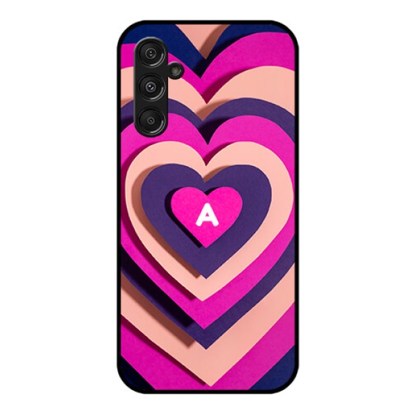 Samsung Galaxy M34 5G Custom Glass Mobile Case - Cute Heart Pattern Design Samsung Galaxy M34 5G Custom Glass Mobile Case - Cute Heart Pattern Design
