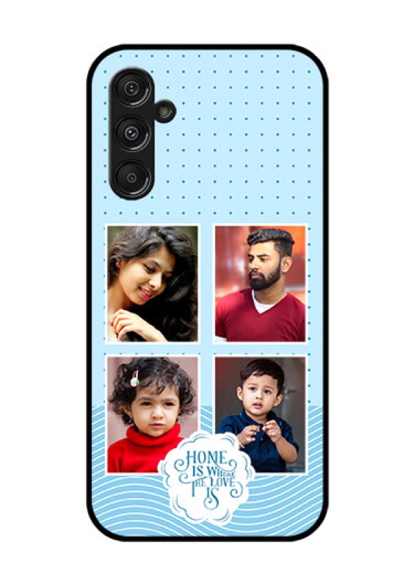 Samsung Galaxy M34 5G Custom Glass Phone Case - Cute love quote with 4 pic upload Design