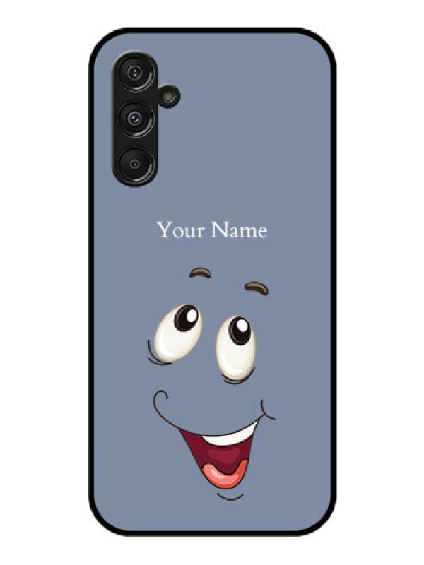 Custom Samsung Galaxy M34 5G Photo Printing on Glass Case - Laughing Cartoon Face Design