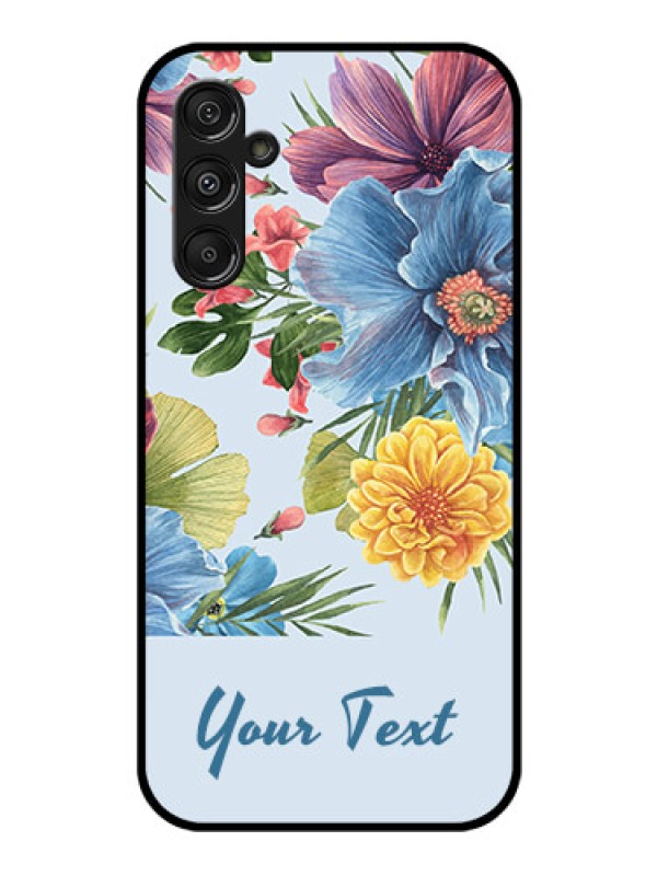 Custom Samsung Galaxy M34 5G Custom Glass Mobile Case - Stunning Watercolored Flowers Painting Design