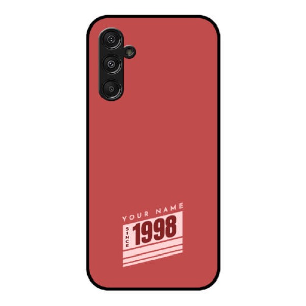 Samsung Galaxy M34 5G Custom Glass Phone Case - Red custom year of birth Design