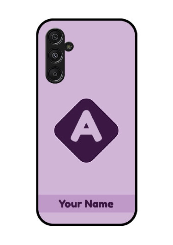 Samsung Galaxy M34 5G Custom Glass Mobile Case - Custom Letter in curved badge Design