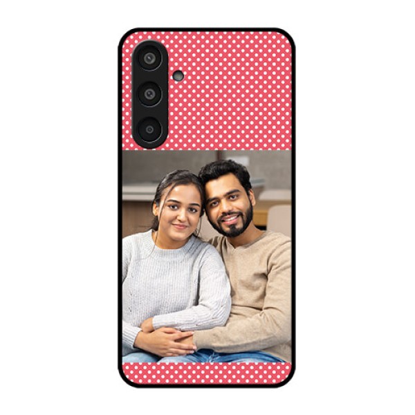 Samsung Galaxy M35 5G Custom Glass Phone CaseWhite Dotted Design