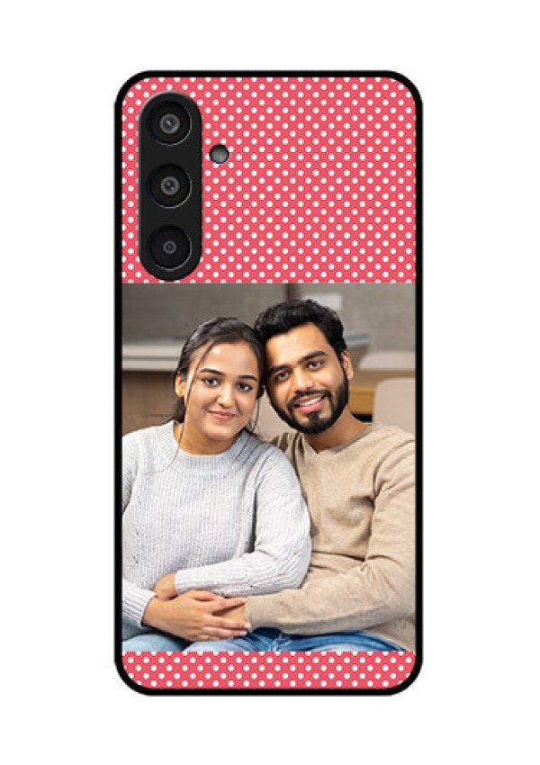 Samsung Galaxy M35 5G Custom Glass Phone CaseWhite Dotted Design