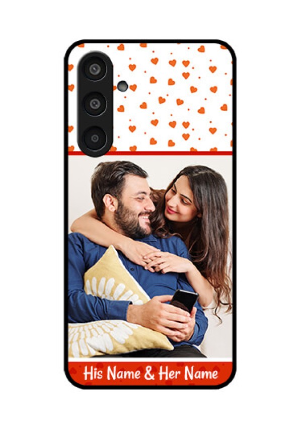 Samsung Galaxy M35 5G Custom Glass Phone CaseOrange Love Symbol Design