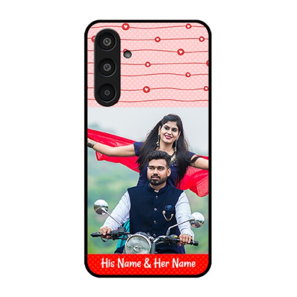 Samsung Galaxy M35 5G Custom Glass Phone CaseRed Pattern Case Design