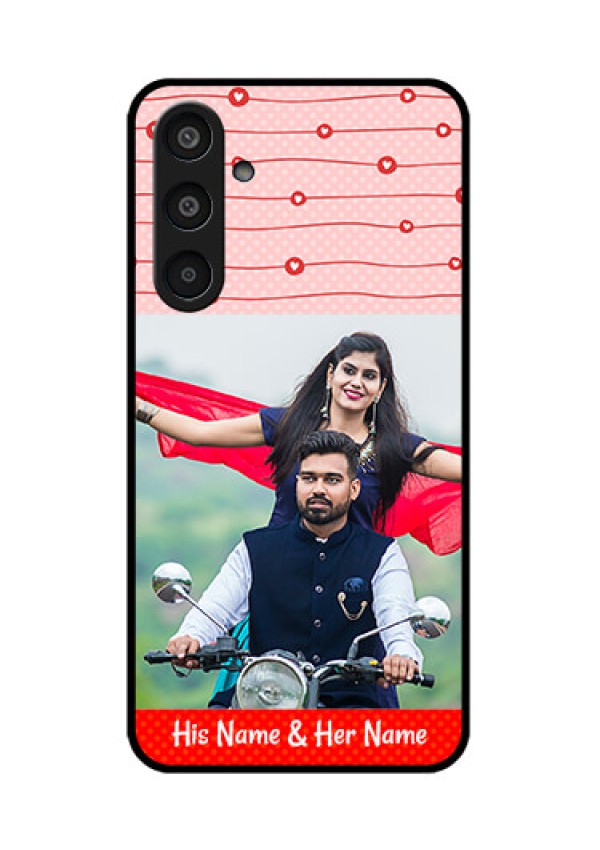 Samsung Galaxy M35 5G Custom Glass Phone CaseRed Pattern Case Design